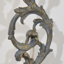 Hand carved wooden baroque style curl ornament, Italy circa 1850