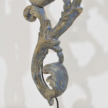 Hand carved wooden baroque style curl ornament, Italy circa 1850