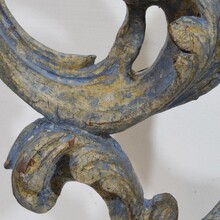 Hand carved wooden baroque style curl ornament, Italy circa 1850