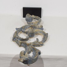 Hand carved wooden baroque style curl ornament, Italy circa 1850