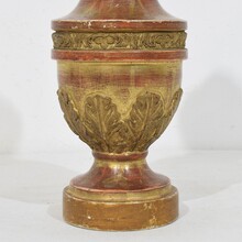 Pair neoclassical carved gilrwood finial ornaments, Italy circa 1800-1850