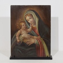 Painting of Maria with baby Jesus on copper, Italy circa 1800-1850