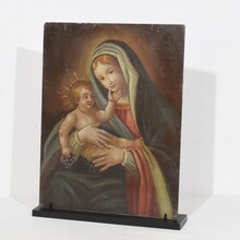 Painting of Maria with baby Jesus on copper, Italy circa 1800-1850