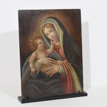 Painting of Maria with baby Jesus on copper, Italy circa 1800-1850