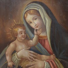 Painting of Maria with baby Jesus on copper, Italy circa 1800-1850