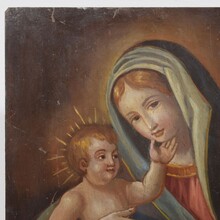 Painting of Maria with baby Jesus on copper, Italy circa 1800-1850