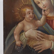 Painting of Maria with baby Jesus on copper, Italy circa 1800-1850