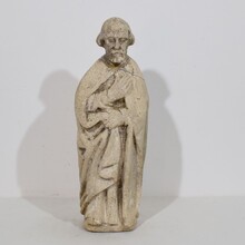 Medieval Gothic stone Saint statue, Italy circa 16th century