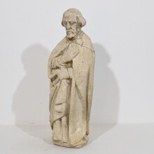 Medieval Gothic stone Saint statue, Italy circa 16th century