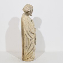 Medieval Gothic stone Saint statue, Italy circa 16th century