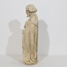 Medieval Gothic stone Saint statue, Italy circa 16th century