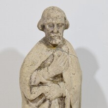 Medieval Gothic stone Saint statue, Italy circa 16th century