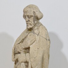 Medieval Gothic stone Saint statue, Italy circa 16th century