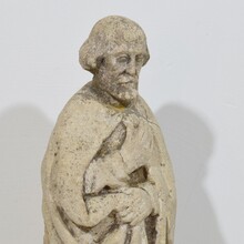 Medieval Gothic stone Saint statue, Italy circa 16th century