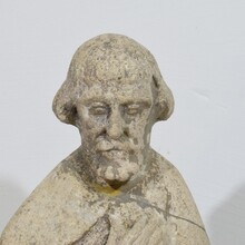 Medieval Gothic stone Saint statue, Italy circa 16th century