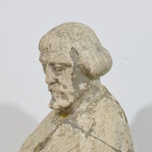 Medieval Gothic stone Saint statue, Italy circa 16th century