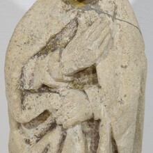 Medieval Gothic stone Saint statue, Italy circa 16th century