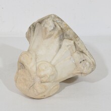 Medieval romanesque carved marble capital fragment, Italy circa 1250-1400