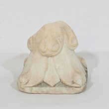 Medieval romanesque carved marble capital fragment, Italy circa 1250-1400