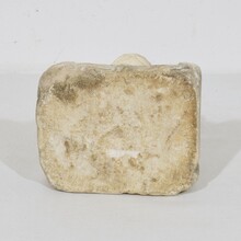Medieval romanesque carved marble capital fragment, Italy circa 1250-1400