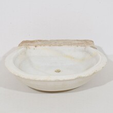 White marble water basin or sink, Italy circa 1750-1800