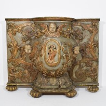 Large hand carved baroque tabernacle with angels, Italy circa 1650-1750