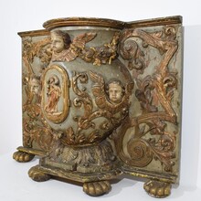 Large hand carved baroque tabernacle with angels, Italy circa 1650-1750