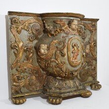 Large hand carved baroque tabernacle with angels, Italy circa 1650-1750