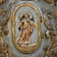 Large hand carved baroque tabernacle with angels, Italy circa 1650-1750