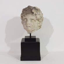 Large hand carved limestone head, France circa 1600-1700