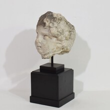 Large hand carved limestone head, France circa 1600-1700