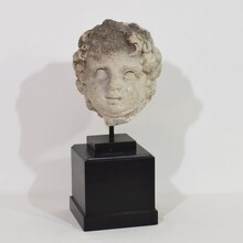 Large hand carved limestone head, France circa 1600-1700