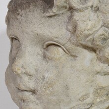 Large hand carved limestone head, France circa 1600-1700