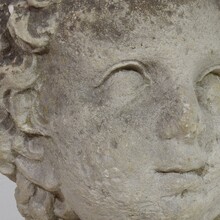 Large hand carved limestone head, France circa 1600-1700