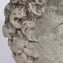 Large hand carved limestone head, France circa 1600-1700