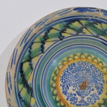 Large glazed earthenware bowl, Spain circa 1750-1850