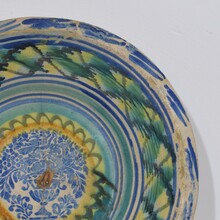 Large glazed earthenware bowl, Spain circa 1750-1850