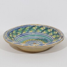 Large glazed earthenware bowl, Spain circa 1750-1850