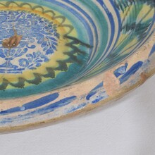 Large glazed earthenware bowl, Spain circa 1750-1850