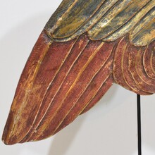 Large carved wooden wing of a baroque angel, Italy circa 1750