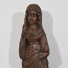 Large flemish medieval gothic carved oak Madonna, The Netherlands circa 1450-1550