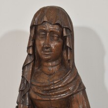Large flemish medieval gothic carved oak Madonna, The Netherlands circa 1450-1550