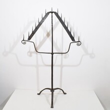 Large hand forged iron candleholder, France circa 1650