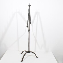 Large hand forged iron candleholder, France circa 1650