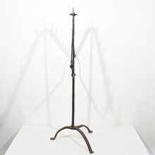 Large hand forged iron candleholder, France circa 1650