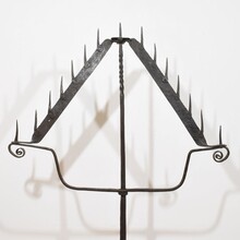 Large hand forged iron candleholder, France circa 1650