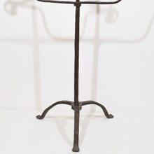 Large hand forged iron candleholder, France circa 1650