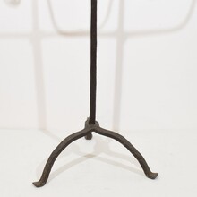 Large hand forged iron candleholder, France circa 1650