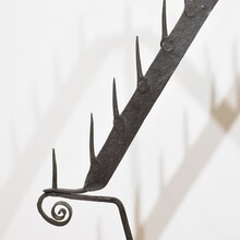 Large hand forged iron candleholder, France circa 1650