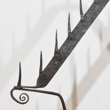 Large hand forged iron candleholder, France circa 1650